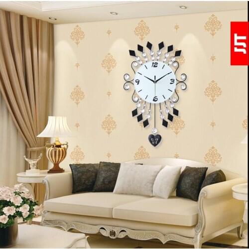 Luminousness swing diamond fashion living room wall clock fashion modern fashion personality silent watch