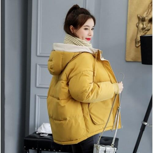 Warm Parka Oversized 2021 Fashion Korean Style Loose Female Coats Outwear Winter Thick Hooded Jackets Women