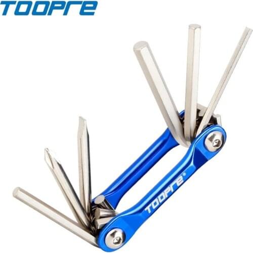 TOOPRE Bicycle Portable Folding Allen Wrench Mountain Bike Torx Screwdriver Six-in-One Multifunctional Tool Bicycle Repair Tool