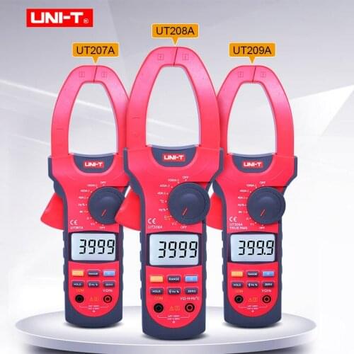 UNI-T UT207A UT208A UT209A 3 3/4 digit AC&DC Digital Clamp Meter Frequency Duty Cycle Resistance Diodes Continuity Multimeters