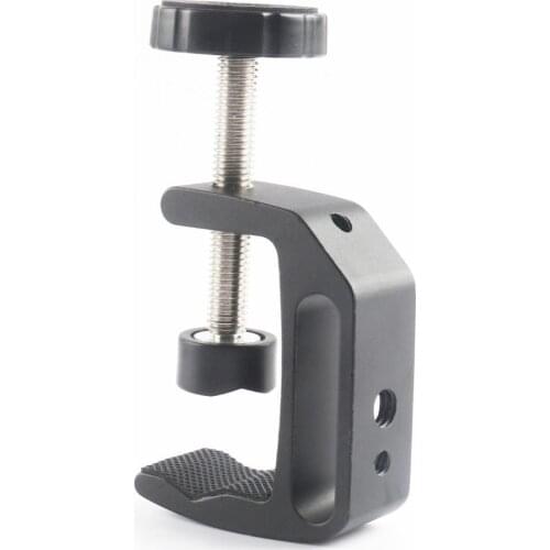 Universal C-Clamp with 1/4 3/8 Screw Hole Bracket Camera Tripod Accessories Durable Lightweight Anti-Skid C-Clamp Aluminum Alloy