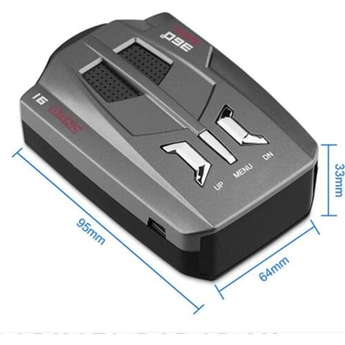 V9 Car Trucker Speed 360 Degrees Vehicle Radar Detector Voice Alert Warning 16 Band Auto LED Display English / Russian version