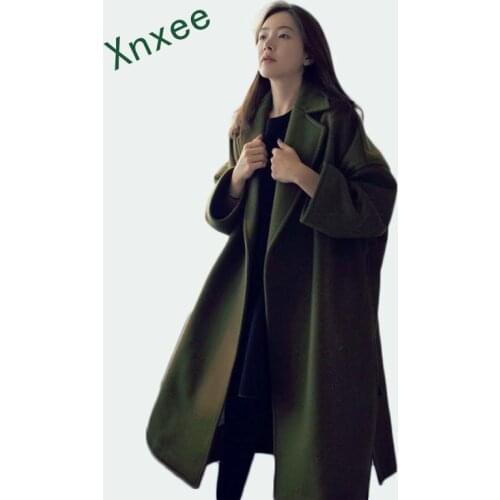 Xnxee 2019 winter New Plus Size Fashion Women Casual Warm Oversize long Trench coat Solid Woolen coat