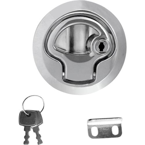 2″ Flush Mount Hatch Flush Pull Latch Marine Key Door Locking Hardware Accessory For Boat Marine Yacht 2-12mm Thickness Door