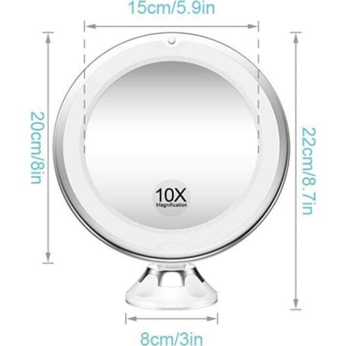 7X Magnifying LED Lighted Makeup Mirror 360° Rotation Bathroom Vanity Mirror