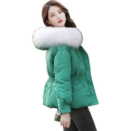 Winter Down Cotton Clothes Female New 2021 Cotton Jacket Short Send To Overcome Liner Receive Waist Thicken Cotton Ladies Jacket