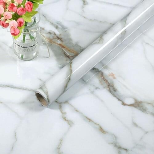 0.6*3M Kitchen Marble Contact Paper PVC Wall Stickers Marble Cabinet Countertop Stickers Self Adhesive Waterproof Wallpaper Hot