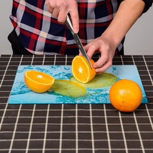 1pc 40x30cm Tempered Glass Kitchen Chopping Cutting Board Healthy Heat Resistant Shatter Resistant