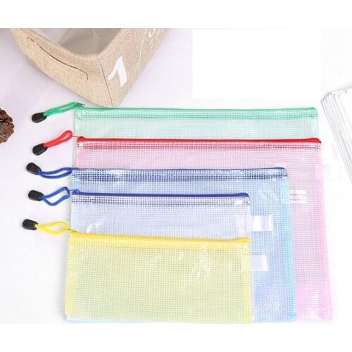 1pcs A3 A4 A5 A6 Waterproof Plastic Zipper Paper File Folder Book Pencil Pen Case Bag File document bags office student supply