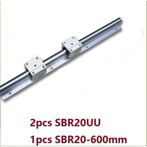 1pcs SBR20 - 600mm linear guide rail support + 2pcs SBR20UU linear bearing blocks for cnc router parts