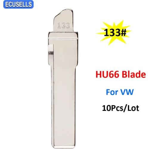 10Pcs/Lot Replacement Flip Remote Car Key Blank HU66 Uncut Blade 133# NO.133 for Volswagen for VW Golf 7 for Skoda Remote Key