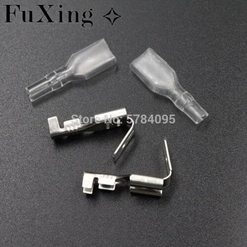 10set 6.3 Against The Back Shoulder Of Male and Female Plug Spring Terminals Inserted Spring Cold Terminal with Case 6.3mm Hot