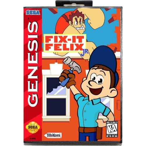 16 bit MD Memory Card With Box for Sega Mega Drive for Genesis Megadrive - Fix It Felix Jr US Version