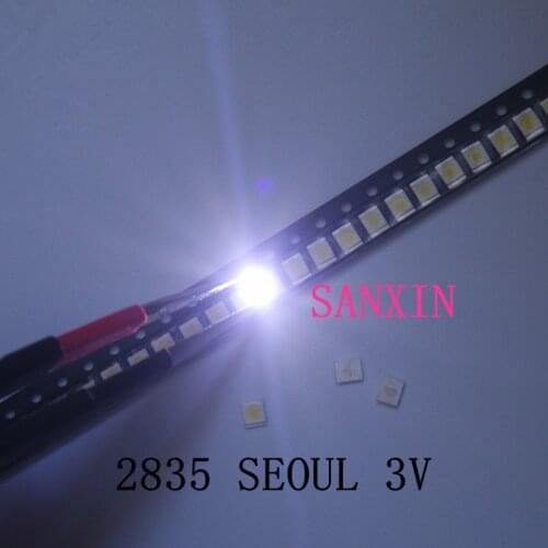 3000PCS/Lot SEOUL 3528 2835 SMD LED Beads 1W 3V Cold White 100LM For TV/LCD Backlight SBWVT120E