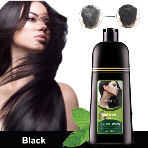 500ml Organic Shampoo Fast Hair Dye Only 5 Minutes Noni Plant Essence Black Hair Color Dye Shampoo For Cover Gray White Hair