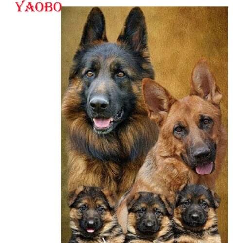 DIY Diamond Painting Full Square/Round Drill Animal German Shepherd Diamond Painting 5D Embroidery Cross Stitch Home Decor