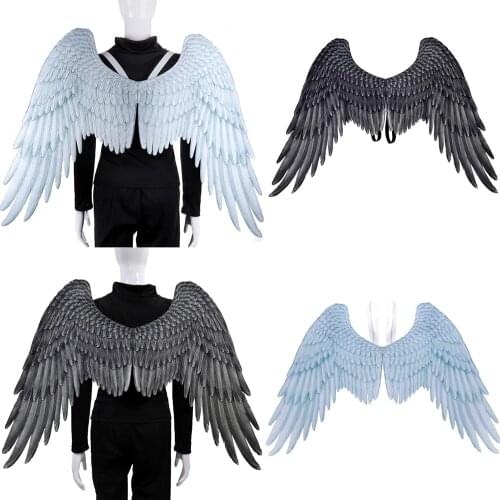 Halloween Anime Exhibition 3D Grey Angel Wings Mardi Gras Theme Party Youth Angel Wings Costume Costume Accessories For Adults