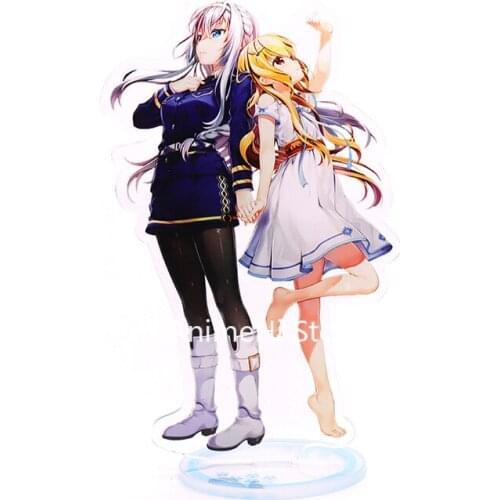 Anime Warlords of Sigrdrifa Action Figure Cosplay Toys Bruford Miyako Azuzu Sonoka Acrylic Figures Stand Model Dolls 15cm