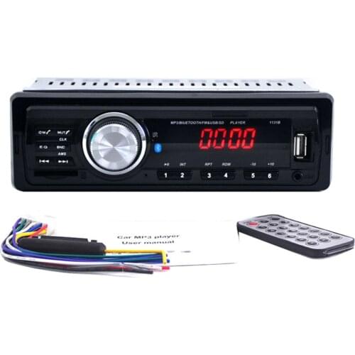 10pcs 1131B 12V Car Audio Stereo FM Bluetooth V2.0 USB SD Mp3 Player AUX Mic Hands-free with Remote Control