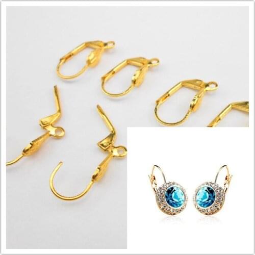 200X DIY production jewelry accessories earrings found gold earrings accessories square carved ear hook ear buckle hand ear clip