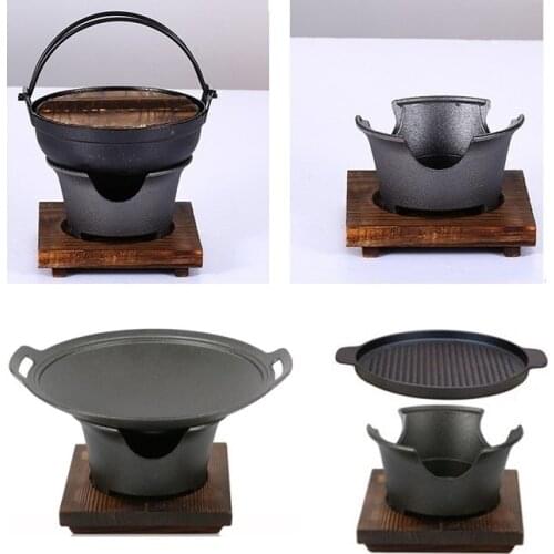 Japanese style cast iron barbecue grills commercial bbq stove hot pot table BBQ Teppanyaki steak baking pan 080-7