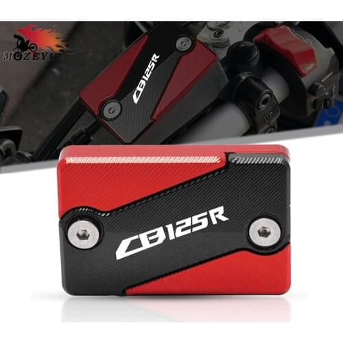 For HONDA CB125R 2018-2019 New CNC Motorcycle Red/Black Front Brake Fluid Cap Cover Master Cylinder Fluid Pump Tank Protector