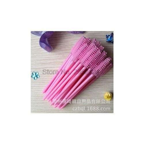 By dhl or ems 200sets 100pcs /set Eyelash Brush One-Off Disposable Cosmetic Nylon Mascara Applicator Wand Brush Makeup Tool 2018