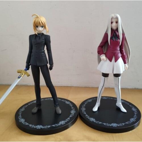 17cm Japanese Anime FATES ZERO Saber Lrisviel Von Einzbern Man Suit PVC Action Figure Genuine Decoration Collection Model Toy