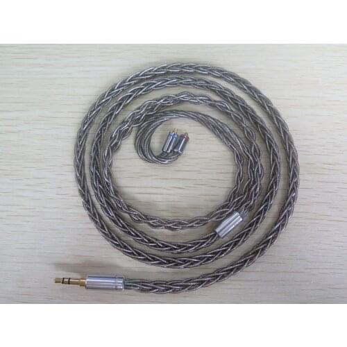 F74(8) 8-Strand Braided 5N OCC Silver-Plated Copper Twisted Wth Silver-Plated Foil Wire Upgrade Finished Earphone Cable