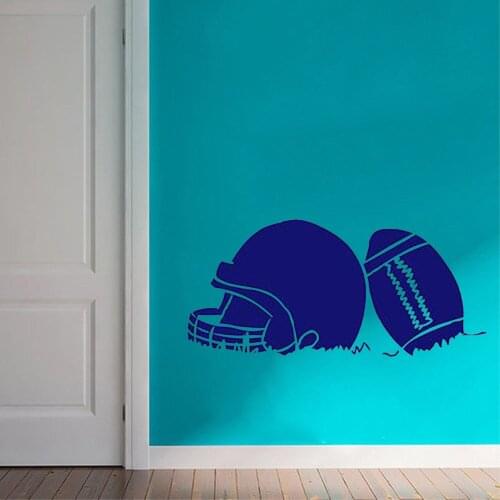 HDJWU Football And Helmet Wall Decals Sports Athlete Man Cave Boy Bedroom Removeable Wall Art Vinyl Wall Sticker Home Decor for boys living room wall decor sticker art fashion wall stickers WU32