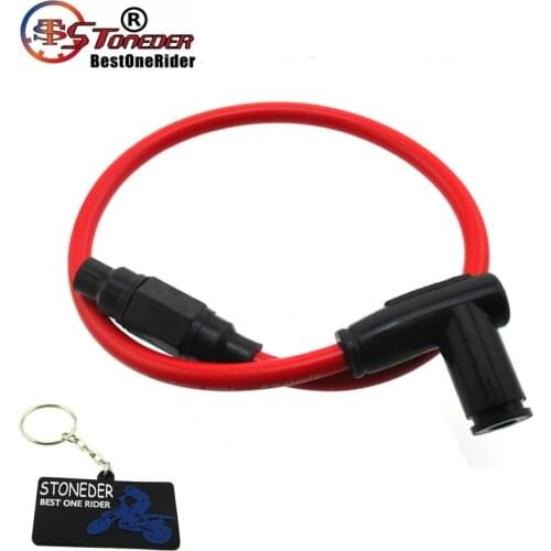 STONEDER 8.8mm Red Twin Core Racing Power Cable Ignition Coil For ATV Quad Dirt Pit Trail Motor Bike Motocross Go Kart Cart