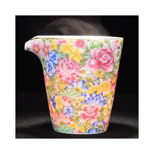 Jingdezhen Ceramics Fair Cup Enamel Gold Land Wanhua Cup Kung Fu Da Hong Pao Black Tea Ceremony Accessories Tea Sea Teaware