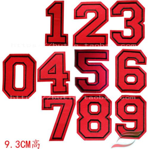 Adhesive Digital Cloth Sticker A138 Sports Jersey Number Embroidery DIY Armband Height 9.3CM Patch