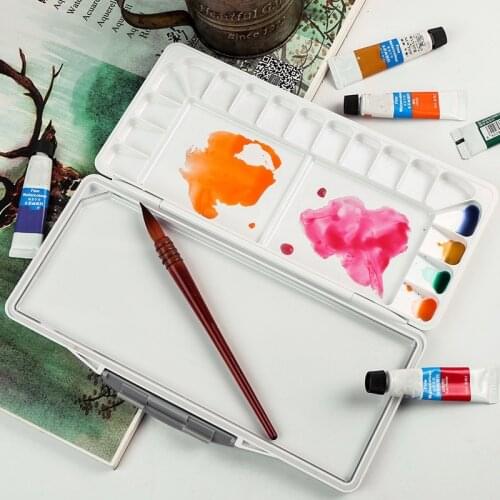 Watercolor Moisturizing Color Box Anti-Leakage Seal Moisturizing Sketch Paint Box 18 Grid Color