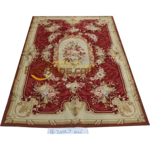 All - Floral Fine Needle Embroidered Carpet Antique Chinese Hand-made Wool New Listing Museum Natural Sheep Wool