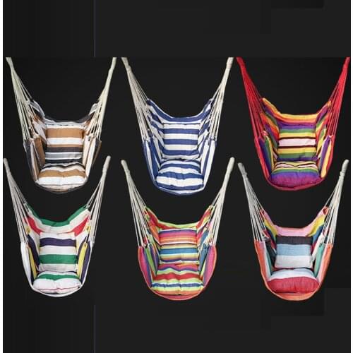 Six Designs Outdoor Indoor Hammock Adult Child Swing Chair Can with Cushions Bearing 120KG Chair Hammock Swing Lifts