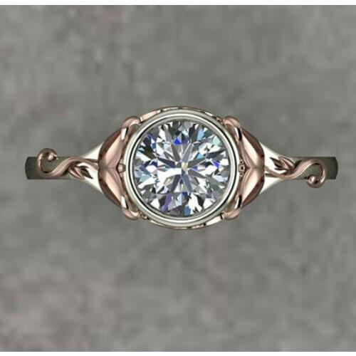 Modyle 1.25 Carat Round Cut Cubic Zircon Engagement Rings /Rose Gold Color Wedding Jewelry For Men/Women Anel