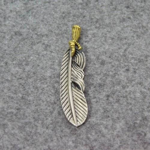 Jewelry Feather Machete Pendant Thai Silver S925 Sterling Silver Necklace Men'Personality