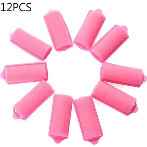 Soft Sponge Hair Rollers Pink DIY Hair Styling Foam Cushion Rollers Curler Hairdressing Tool