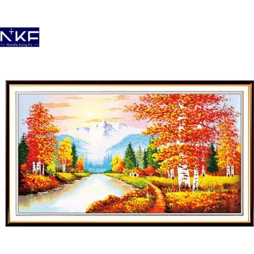 NKF Golden Time Counted Cross Stitch 11CT 14CT Cross Stitch Sets Handmade Cross Stitch Kits Embroidery Needlework Home Decor