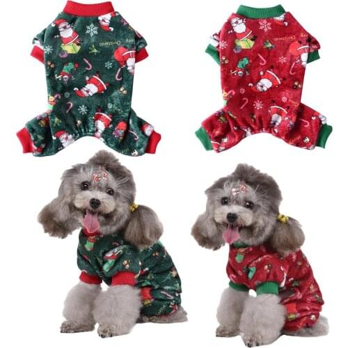 S/M/L/XL Dog Clothes Christmas Pet Clothes Dog Pajamas Jumpsuit Coats Costume Christmas Gift Clothing T-Shirt Shirt Puppy Coats