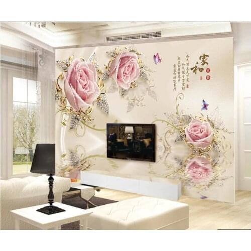 Custom photo wallpapers for walls 3 d murals wallpaper Modern rose flower murals living room tv background wall papers