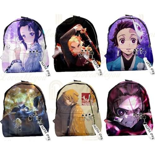 Demon Slayer Kimetsu No Yaiba Bag Anime Cosplay Accessories School Student 3D Print Backpack Unisex Shoulder Bags