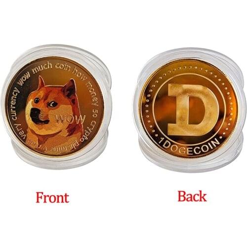 Funny Dogecoin Gold Silver Doge Commemorative Coins Collection Wow Dog Pattern Souvenir Home Decoration Crafts Desktop Ornaments