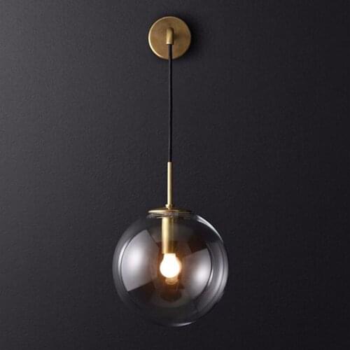 Northern Europe Vintage Led Wall Lamp Bedroom Lamp Bedside Sconce Wall Lights Glass Ball Indoor Lighting Industrial Home Deco