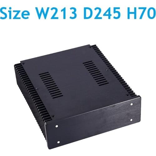 New On Sale Small Size All Aluminum Black Chassis Class A Power Amplifer Case DAC Decorder Amp Preamp DIY Box W213 D245 H70