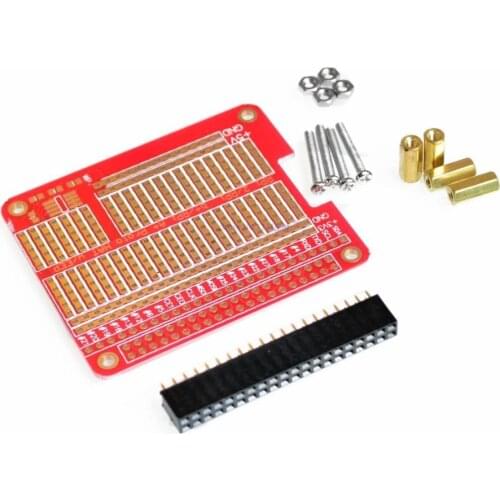 DIY Proto HAT Shield for Raspberry Pi 2 Model B / B+ / A+ ( Red)