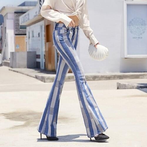Womens jeans summer Slim High waist Flare Pants Full Length jeans ID1370