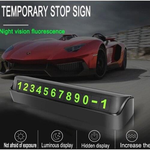 1piece GM Night Light Temporary Parking Card Night Phone Number Cartoon with Hidden Car Mobile Temporary Stop Sign