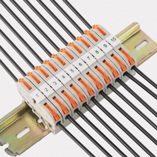 10Pcs PCT-211 Quick Connecting Terminal Blocks Splitter Universal Compact Conductor Spring Splicing Wire Connectors Set